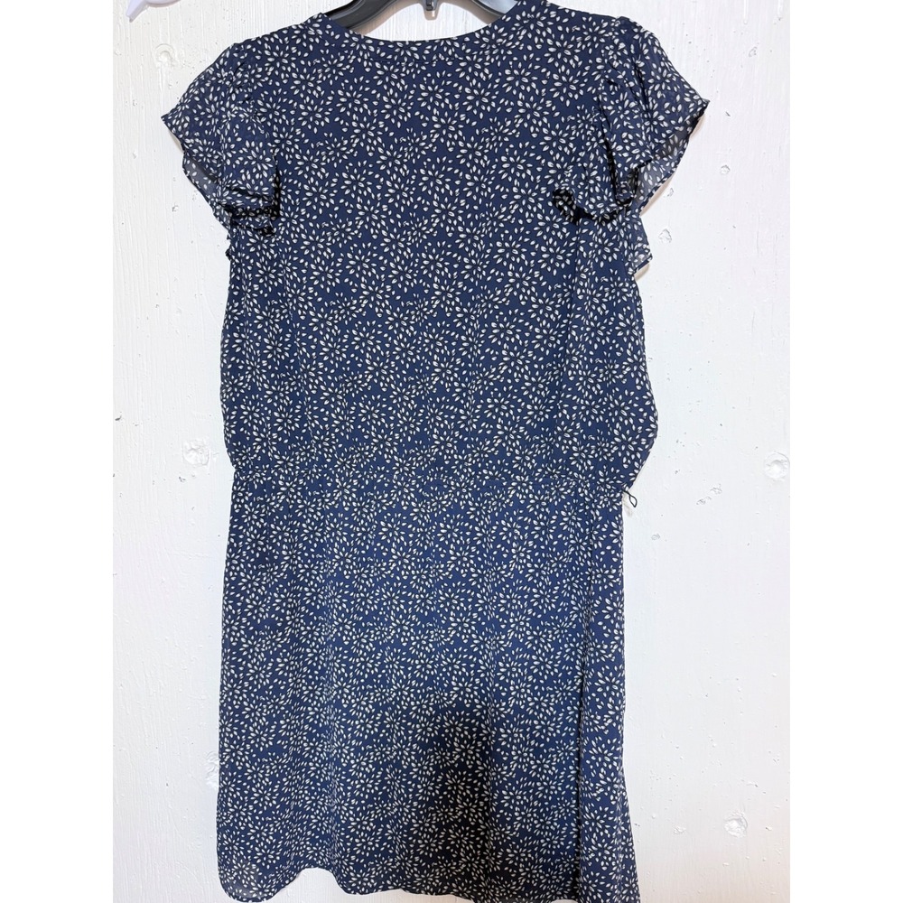 Signature Studio Navy Blue Floral Flutter Sleeve V-Neck Lined Dress XL